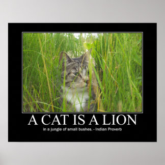 Poster Un chat est une oeuvre de proverbe Lion indien