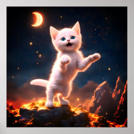 Poster Un chaton blanc géant