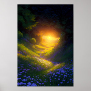 Poster Un chemin à travers la forêt