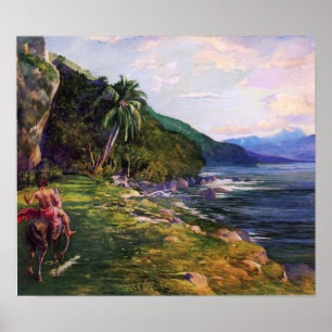 Poster "Un chemin de frein en La Farge du Tahiti" - John