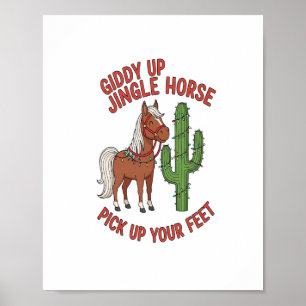 Poster Un Cheval À Jingle En Plein Air Ramasse Vos Pieds