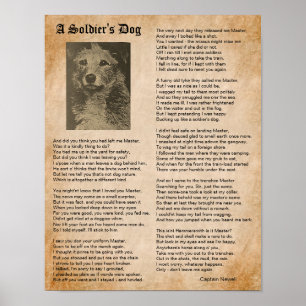Poster Un chien de soldat, un poème de guerre inspirant