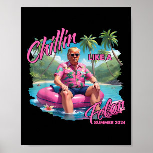 Poster Un Chillin Comme Un Felon Drôle Trump Pour Le Prés
