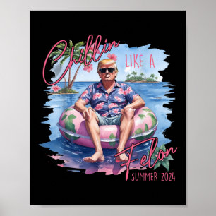 Poster Un Chillin Comme Un Felon Drôle Trump Pour Le Prés