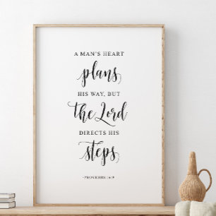 Poster Un coeur de l'homme planifie son chemin, Proverbes