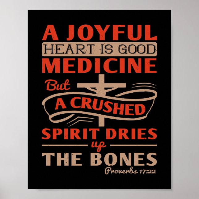 Poster Un Coeur Joyeux Est Une Bonne Médecine (Devant)