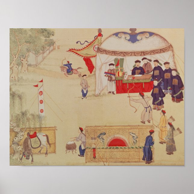Poster Un concours de tir à l'arc, fin XVIIIe siècle (Devant)