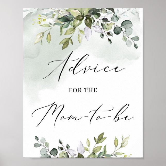 Poster Un conseil vert moderne pour le panneau "maman-à-ê (Devant)