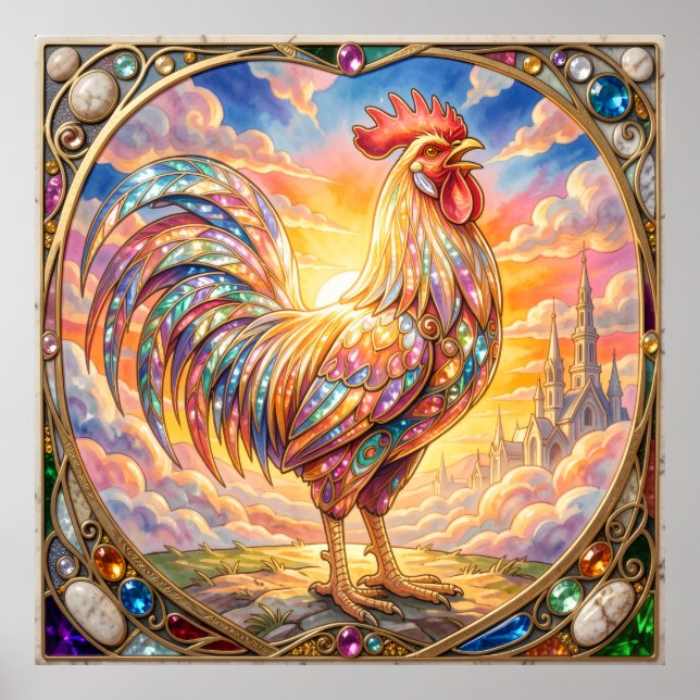 Poster Un coq éthéré (Devant)