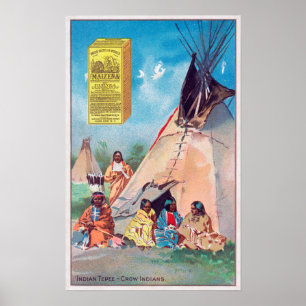 Poster Un Corbeau indien Tepee, Maizena Produit Publicité