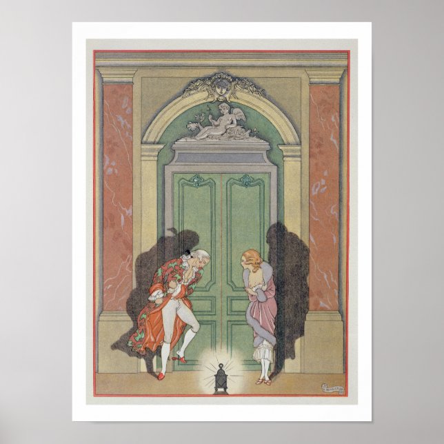 Poster Un couple aux chandelles, illustration de 'Les Li (Devant)