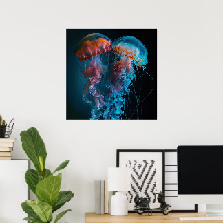 Poster Un couple de méduses vibrantes