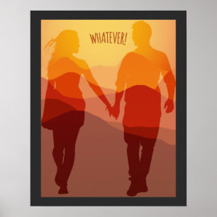 Poster Un couple romantique qui se tient la main