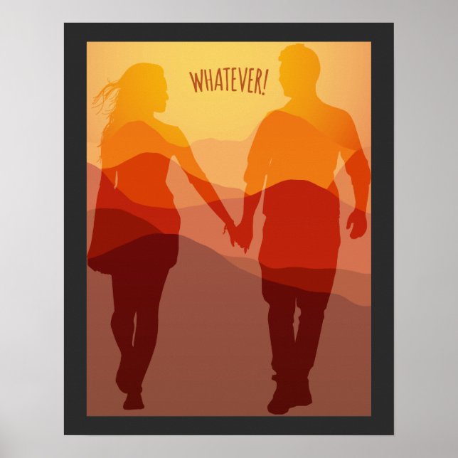 Poster Un couple romantique qui se tient la main (Devant)