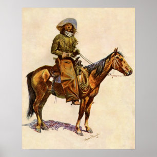 Poster Un cowboy de l'Arizona par Remington, Ouest Vintag