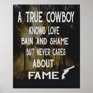 Poster Un cowboy vrai disant la toile