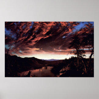 Poster Un crépuscule dans le désert - église Frederick Ed