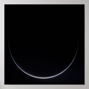 Poster Un croissant soleil-illuminé de la terre
