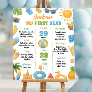 Poster Un dans le soleil 1er anniversaire de fête d'été J