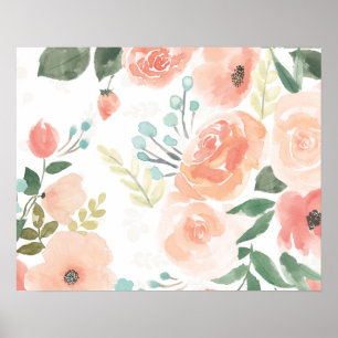 Poster Un délice florissant   Pastel Peach