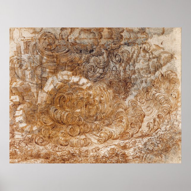 Poster Un déluge de Léonard de Vinci (c.1517-1518) (Devant)