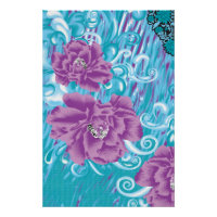 Un design textile dynamique avec violet et turq