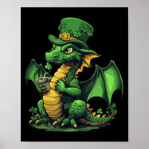 Poster Un dragon joyeux dans un look de St-Patrick