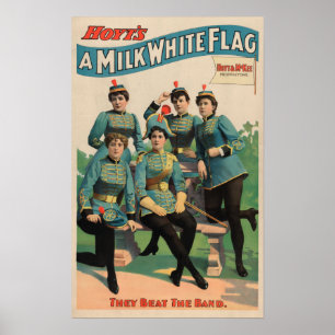 Poster "Un drapeau blanc au lait" Marching Band féminin