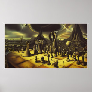 Poster Un échiquier abstrait surréaliste et moderne