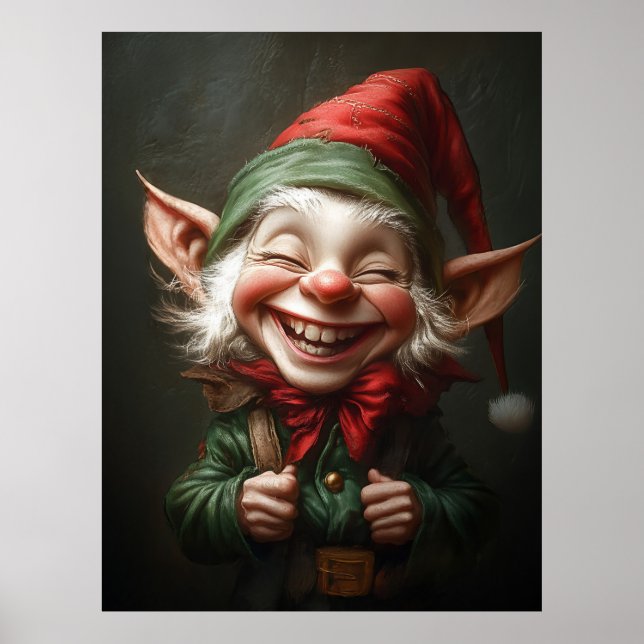 Poster Un elfe gai avec un grand rire (Devant)