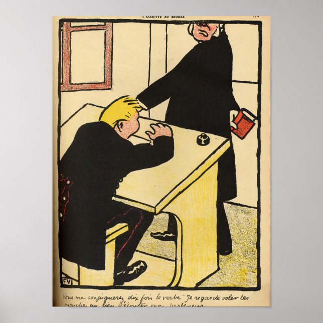 Poster Un enseignant réprimande son élève des crimes (Devant)