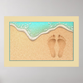 Poster Un ensemble de empreintes dans le sable