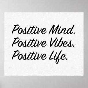 Poster Un esprit positif. Vibes Positives. Vie Positive.