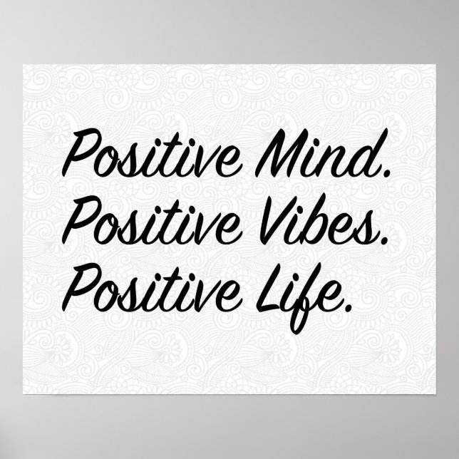 Poster Un esprit positif. Vibes Positives. Vie Positive. (Devant)