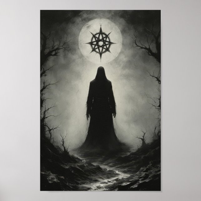 Poster Un fantôme démon maudit devant son symbole roi (Devant)