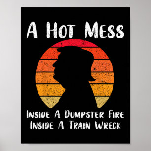 Poster Un Feu De Poubelle À L'Intérieur D'Un Train Était 