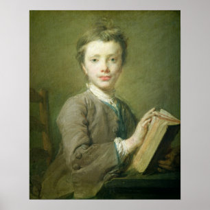 Poster Un garçon avec un livre, c.1740