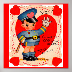 Poster Un garçon de la police des années 1930 Valentine