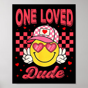Poster Un gars aimé cœur à carreaux pour la Saint-Valenti