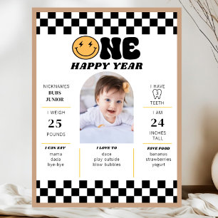 Poster Un gars heureux 1er anniversaire Première fête d'a