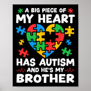 Poster Un Gros Morceau De Coeur A L'Autisme Et C'Est Mon