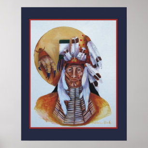 Poster Un guerrier amérindien