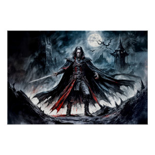Poster Un guerrier vampire dans les ruines de Lune
