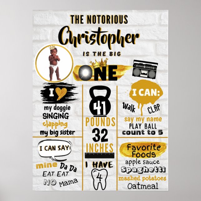 Poster Un Hip hop célèbre Milestone 1er Anniversaire Phot (Devant)