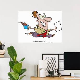 Poster Un Homme Coule Avec Du Café