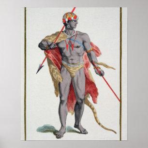 Poster Un homme des Caraïbes, 1780 (gravure colorée