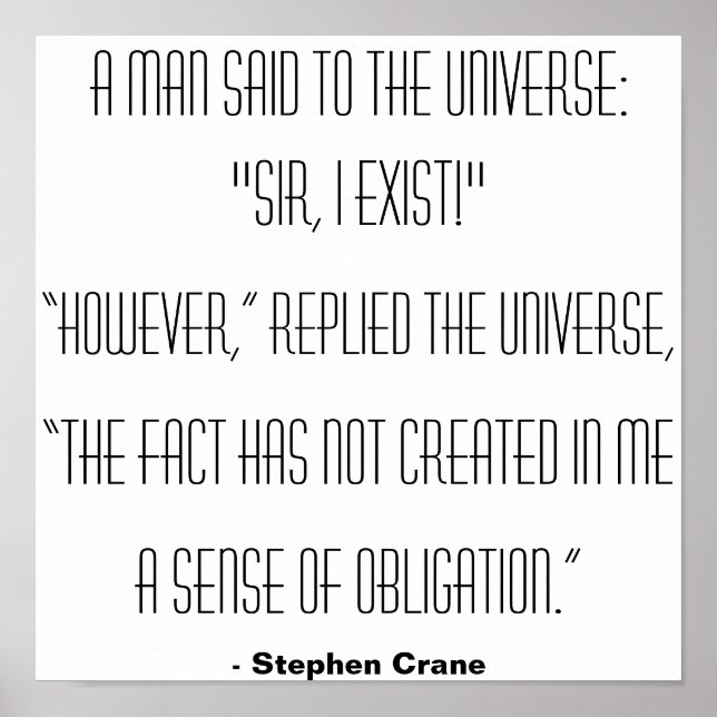 Poster Un homme dit à l'Univers... (Devant)