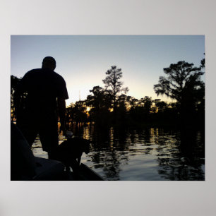 Poster Un homme et son chien sur le Bayou