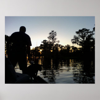 Poster Un homme et son chien sur le Bayou