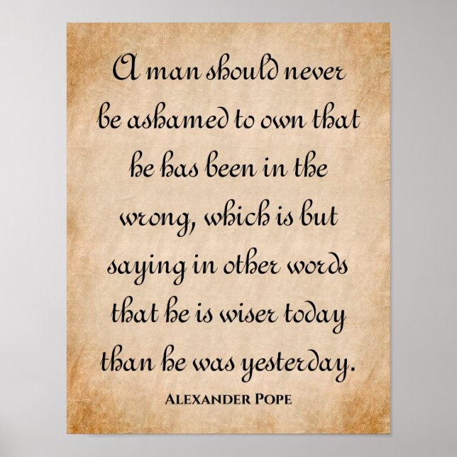 Poster Un Homme Ne Devrait Jamais... Devis inspirant (Devant)